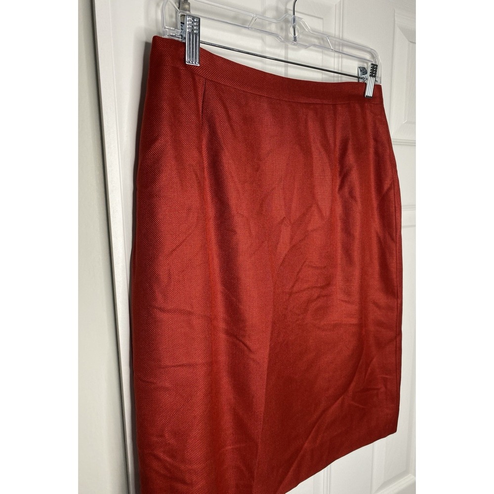 Burberry London Women's Wool Blend Knee Length‎ Pencil Skirt Red Size 48 US 14 - Picture 2 of 6